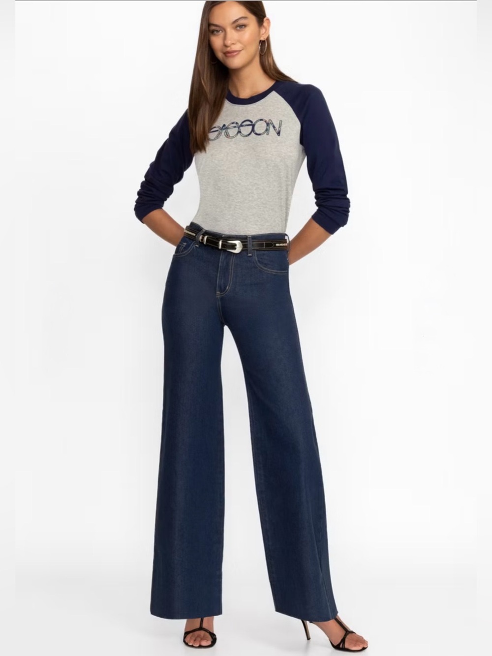 Johnny Was Sasson High Rise Wide Leg Jeans Size 27 NWT Dark Wash Trouser
